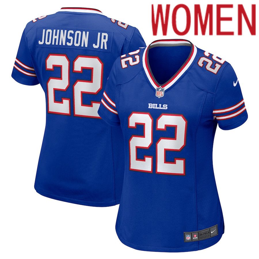 Women Buffalo Bills 22 Duke Johnson Nike Royal Game NFL Jersey